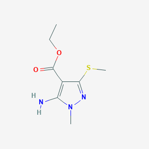 molecular formula C8H13N3O2S B3322689 Ethyl 5-amino-1-methyl-3-(methylthio)-1H-pyrazole-4-carboxylate CAS No. 151290-84-5