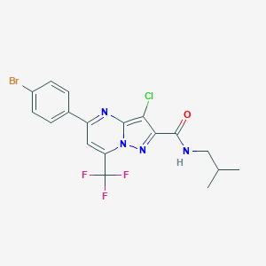 molecular formula C18H15BrClF3N4O B332270 5-(4-bromophenyl)-3-chloro-N-isobutyl-7-(trifluoromethyl)pyrazolo[1,5-a]pyrimidine-2-carboxamide 