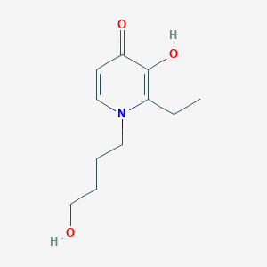 molecular formula C11H17NO3 B3322784 4(1H)-Pyridinone, 2-ethyl-3-hydroxy-1-(4-hydroxybutyl)- CAS No. 153465-36-2