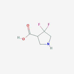molecular formula C5H7F2NO2 B3322809 4,4-Difluoropyrrolidine-3-carboxylic acid CAS No. 1538809-33-4