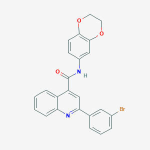 2-(3-bromophenyl)-N-(2,3-dihydro-1,4-benzodioxin-6-yl)quinoline-4-carboxamide