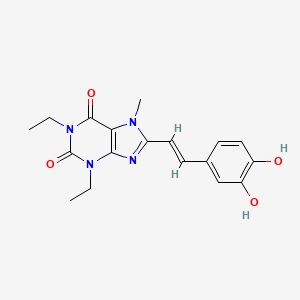 molecular formula C18H20N4O4 B3322883 (E)-8-(3,4-Dihydroxystyryl)-1,3-diethyl-7-methylxanthine CAS No. 155272-03-0