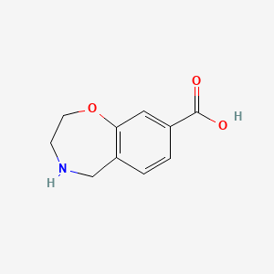 molecular formula C10H11NO3 B3322888 2,3,4,5-Tetrahydrobenzo[f][1,4]oxazepine-8-carboxylic acid CAS No. 1553959-31-1