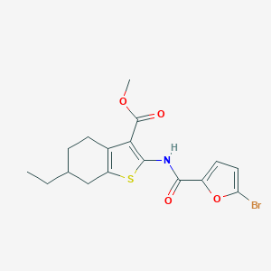 molecular formula C17H18BrNO4S B332290 Methyl 2-{[(5-bromofuran-2-yl)carbonyl]amino}-6-ethyl-4,5,6,7-tetrahydro-1-benzothiophene-3-carboxylate 