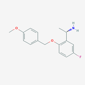 molecular formula C16H18FNO2 B3322918 (S)-1-(5-fluoro-2-((4-methoxybenzyl)oxy)phenyl)ethan-1-amine CAS No. 1563601-55-7