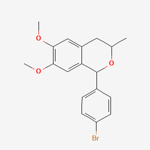 molecular formula C18H19BrO3 B3322921 1-(4-Bromophenyl)-6,7-dimethoxy-3-methylisochroman CAS No. 1564270-40-1