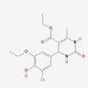 molecular formula C16H19ClN2O5 B332294 ethyl 4-(3-chloro-5-ethoxy-4-hydroxyphenyl)-6-methyl-2-oxo-3,4-dihydro-1H-pyrimidine-5-carboxylate CAS No. 6380-31-0