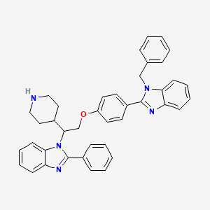 molecular formula C40H37N5O B3322947 1H-Benzimidazole, 2-[4-[2-(2-phenyl-1H-benzimidazol-1-yl)-2-(4-piperidinyl)ethoxy]phenyl]-1-(phenylmethyl)- CAS No. 1565836-12-5