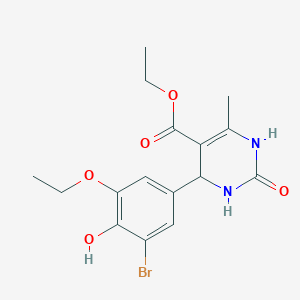 molecular formula C16H19BrN2O5 B332297 Ethyl 4-(3-bromo-5-ethoxy-4-hydroxyphenyl)-6-methyl-2-oxo-1,2,3,4-tetrahydro-5-pyrimidinecarboxylate 