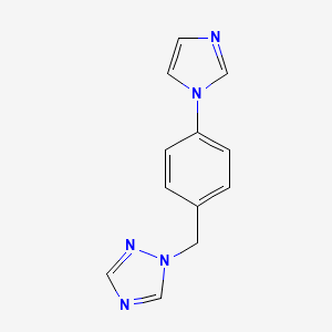 molecular formula C12H11N5 B3322974 1-(1H-Imidazole-1-yl)-4-(1H-1,2,4-triazole-1-ylmethyl)benzene CAS No. 1569668-28-5
