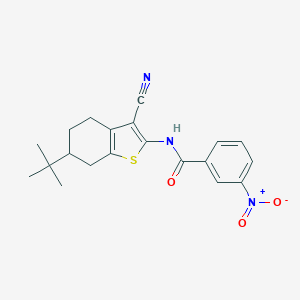 molecular formula C20H21N3O3S B332298 N-(6-tert-butyl-3-cyano-4,5,6,7-tetrahydro-1-benzothiophen-2-yl)-3-nitrobenzamide 