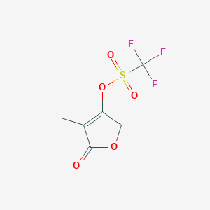 molecular formula C6H5F3O5S B3322981 4-甲基-5-氧代-2,5-二氢呋喃-3-基三氟甲磺酸酯 CAS No. 157123-02-9