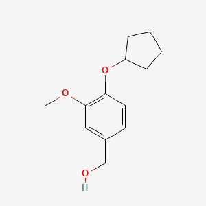 molecular formula C13H18O3 B3323018 (4-(Cyclopentyloxy)-3-methoxyphenyl)methanol CAS No. 158429-18-6