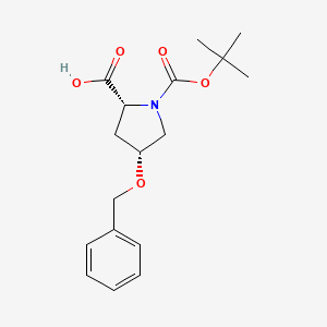 molecular formula C17H23NO5 B3323026 (2R,4R)-4-(Benzyloxy)-1-(tert-butoxycarbonyl)pyrrolidine-2-carboxylic acid CAS No. 158459-11-1