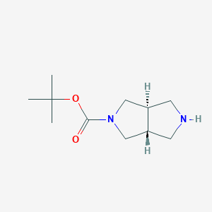 molecular formula C11H20N2O2 B3323047 (3aR,6aR)-rel-叔丁基六氢吡咯并[3,4-c]吡咯-2(1H)-羧酸酯 CAS No. 1588507-39-4