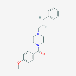 molecular formula C21H24N2O2 B332307 4-[(4-Cinnamyl-1-piperazinyl)carbonyl]phenyl methyl ether 
