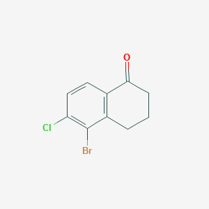 molecular formula C10H8BrClO B3323096 5-Bromo-6-chloro-3,4-dihydronaphthalen-1(2H)-one CAS No. 159639-65-3