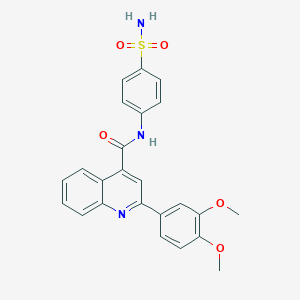 molecular formula C24H21N3O5S B332310 2-(3,4-dimethoxyphenyl)-N-(4-sulfamoylphenyl)quinoline-4-carboxamide 