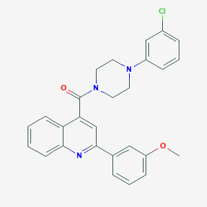 molecular formula C27H24ClN3O2 B332313 4-{[4-(3-Chlorophenyl)-1-piperazinyl]carbonyl}-2-(3-methoxyphenyl)quinoline 