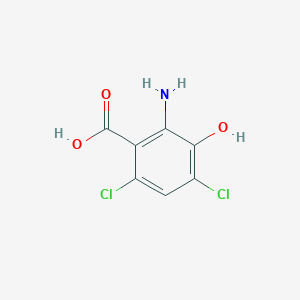 molecular formula C7H5Cl2NO3 B3323149 2-Amino-4,6-dichloro-3-hydroxybenzoic acid CAS No. 160911-15-9