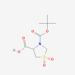 molecular formula C9H15NO6S B3323162 3-tert-Butoxycarbonyl-1,1-dioxo-1,3-thiazolidine-4-carboxylic acid CAS No. 1613292-56-0