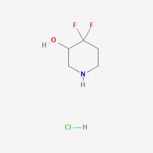 molecular formula C5H10ClF2NO B3323216 4,4-Difluoropiperidin-3-ol hydrochloride CAS No. 1620656-05-4