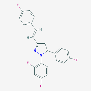 molecular formula C23H16F4N2 B332324 1-(2,4-difluorophenyl)-5-(4-fluorophenyl)-3-[2-(4-fluorophenyl)vinyl]-4,5-dihydro-1H-pyrazole 