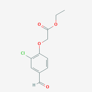 molecular formula C11H11ClO4 B3323240 Ethyl (2-chloro-4-formylphenoxy)acetate CAS No. 16231-54-2