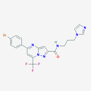molecular formula C20H16BrF3N6O B332325 5-(4-bromophenyl)-N-[3-(1H-imidazol-1-yl)propyl]-7-(trifluoromethyl)pyrazolo[1,5-a]pyrimidine-2-carboxamide 