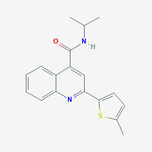 molecular formula C18H18N2OS B332326 N-isopropyl-2-(5-methyl-2-thienyl)-4-quinolinecarboxamide 