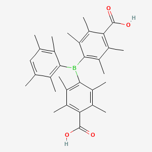 molecular formula C32H39BO4 B3323268 4,4'-[(2,3,5,6-四甲基苯基)硼烷二基]双(2,3,5,6-四甲基苯甲酸) CAS No. 1631143-54-8