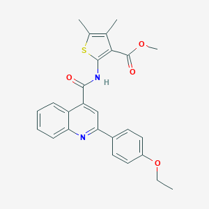 molecular formula C26H24N2O4S B332334 Methyl 2-({[2-(4-ethoxyphenyl)-4-quinolinyl]carbonyl}amino)-4,5-dimethyl-3-thiophenecarboxylate 