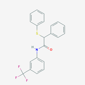 molecular formula C21H16F3NOS B332336 2-phenyl-2-(phenylsulfanyl)-N-[3-(trifluoromethyl)phenyl]acetamide 