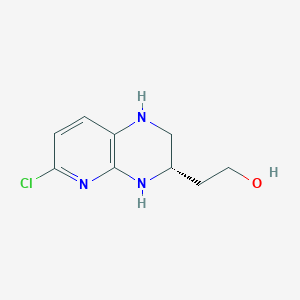 molecular formula C9H12ClN3O B3323361 (S)-2-(6-Chloro-1,2,3,4-tetrahydropyrido[2,3-b]pyrazin-3-yl)ethanol CAS No. 1638603-70-9