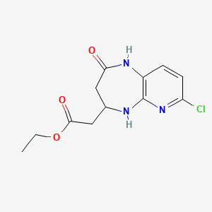 molecular formula C12H14ClN3O3 B3323373 Ethyl 2-(7-chloro-2-oxo-2,3,4,5-tetrahydro-1H-pyrido[2,3-b][1,4]diazepin-4-yl)acetate CAS No. 1638604-52-0