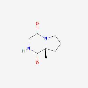 molecular formula C8H12N2O2 B3323394 (8aR)-8a-methyl-octahydropyrrolo[1,2-a]piperazine-1,4-dione CAS No. 1638744-87-2
