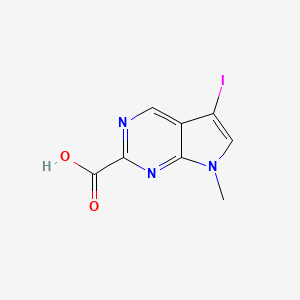 molecular formula C8H6IN3O2 B3323410 5-Iodo-7-methyl-7H-pyrrolo[2,3-d]pyrimidine-2-carboxylic acid CAS No. 1638760-45-8