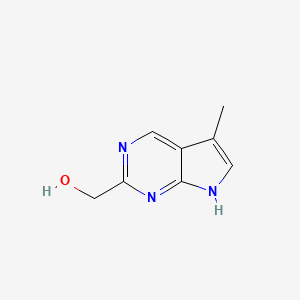 molecular formula C8H9N3O B3323415 {5-methyl-7H-pyrrolo[2,3-d]pyrimidin-2-yl}methanol CAS No. 1638760-51-6