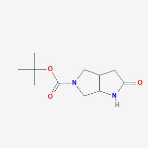 molecular formula C11H18N2O3 B3323418 tert-Butyl 2-oxo-octahydropyrrolo[3,4-b]pyrrole-5-carboxylate CAS No. 1638760-61-8