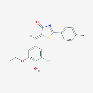 molecular formula C19H16ClNO3S B332342 5-(3-chloro-5-ethoxy-4-hydroxybenzylidene)-2-p-tolylthiazol-4(5H)-one 