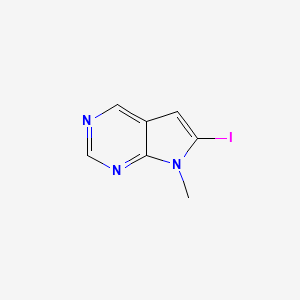 molecular formula C7H6IN3 B3323437 6-Iodo-7-methyl-7H-pyrrolo[2,3-d]pyrimidine CAS No. 1638763-31-1