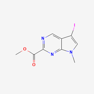 molecular formula C9H8IN3O2 B3323438 Methyl 5-iodo-7-methyl-7H-pyrrolo[2,3-d]pyrimidine-2-carboxylate CAS No. 1638763-33-3