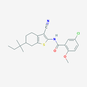 molecular formula C22H25ClN2O2S B332344 5-chloro-N-[3-cyano-6-(2-methylbutan-2-yl)-4,5,6,7-tetrahydro-1-benzothiophen-2-yl]-2-methoxybenzamide 