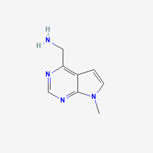 molecular formula C8H10N4 B3323443 {7-methyl-7H-pyrrolo[2,3-d]pyrimidin-4-yl}methanamine CAS No. 1638763-55-9