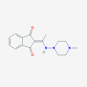 molecular formula C16H19N3O2 B332345 2-[1-[(4-methylpiperazin-1-yl)amino]ethylidene]indene-1,3-dione 