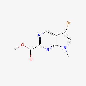 molecular formula C9H8BrN3O2 B3323455 Methyl 5-bromo-7-methyl-7H-pyrrolo[2,3-d]pyrimidine-2-carboxylate CAS No. 1638763-68-4