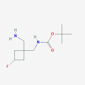 molecular formula C11H21FN2O2 B3323458 Tert-butyl N-{[1-(aminomethyl)-3-fluorocyclobutyl]methyl}carbamate CAS No. 1638764-14-3