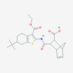molecular formula C24H31NO5S B332347 3-({[6-(Tert-butyl)-3-(ethoxycarbonyl)-4,5,6,7-tetrahydro-1-benzothiophen-2-yl]amino}carbonyl)bicyclo[2.2.1]hept-5-ene-2-carboxylic acid 