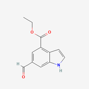molecular formula C12H11NO3 B3323477 Ethyl 6-formyl-1H-indole-4-carboxylate CAS No. 1638767-46-0