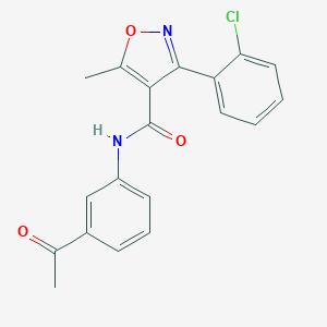 molecular formula C19H15ClN2O3 B332351 N-(3-acetylphenyl)-3-(2-chlorophenyl)-5-methyl-1,2-oxazole-4-carboxamide 